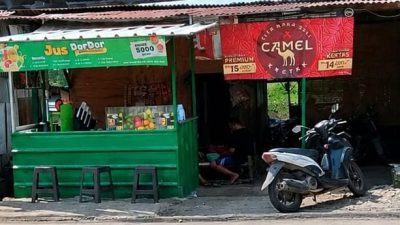Jual Arak Bali tanpa lebel  lapak jus Dordor di sukahati jadi sorotan masarakat sekitar